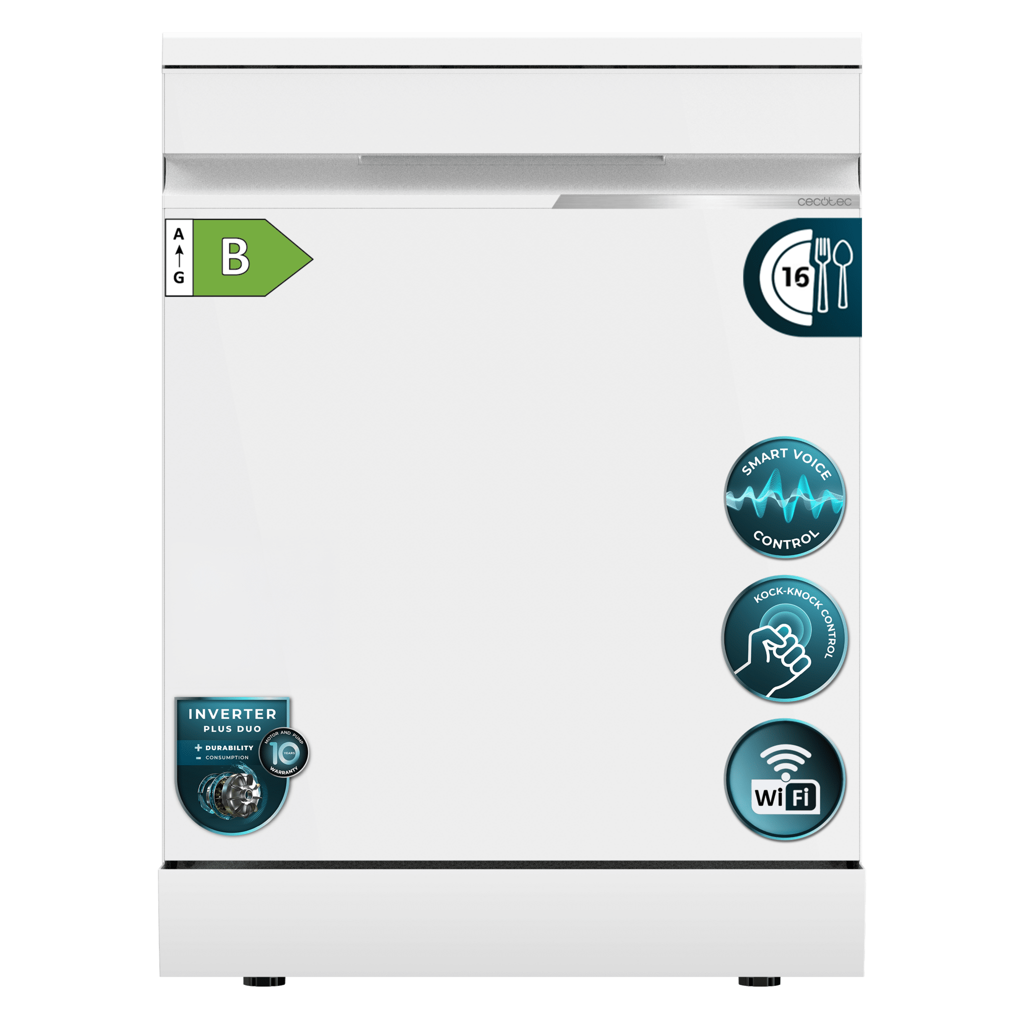 Lavavajillas Cecotec Bolero Aguazero 7000 Matt White Glass Connected