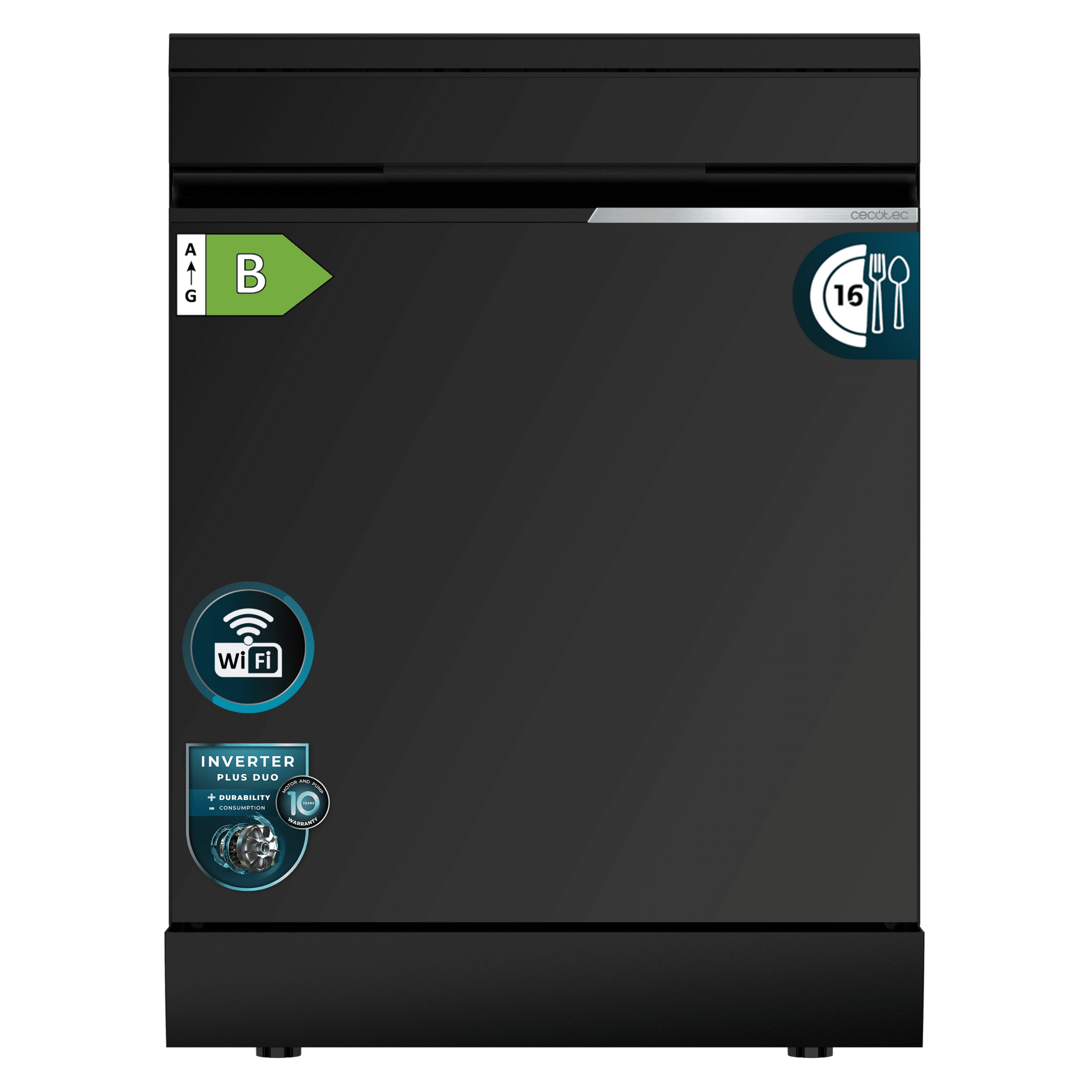 Lavavajillas Cecotec Bolero Aguazero 7000 Matt Black Glass Connected